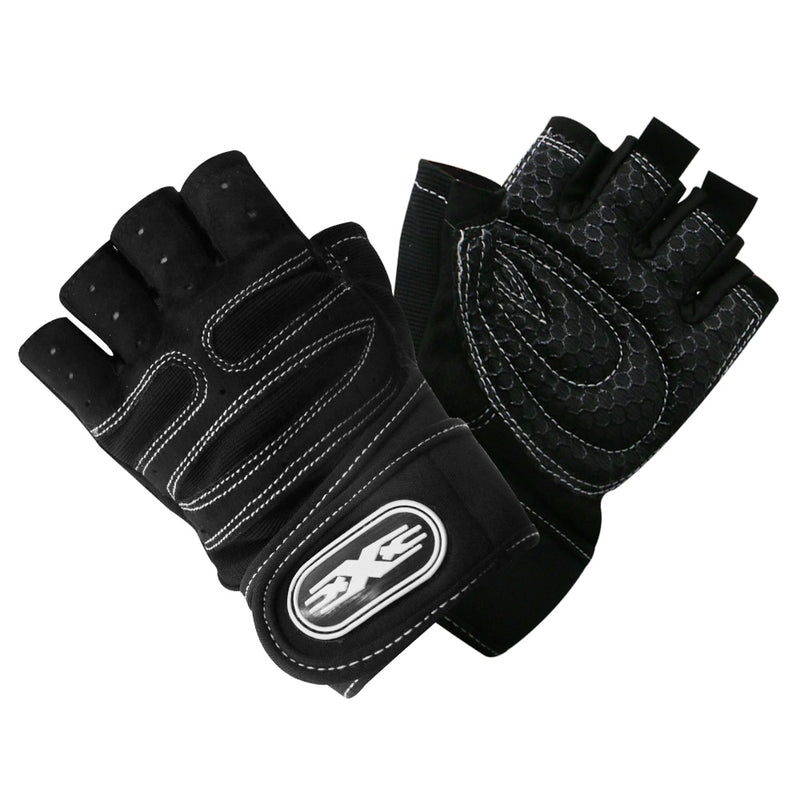 Men Gym Gloves Weightlifting Bodybuilding Training Fitness Fingerless Gloves Half Finger Cycling Gloves Non-Slip Wrist Support