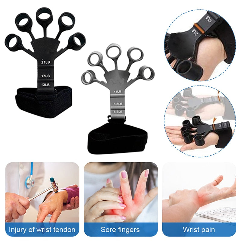 Grip Strength Trainer Silicone Finger Stretcher Adjustable Practical Hand Physical Equipment for Rehabilitation Workout Fitness